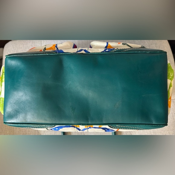 Coach Limited Edition Teal Multicolor Scribble Stitch Pocket Satchel 1847 - Picture 11 of 16